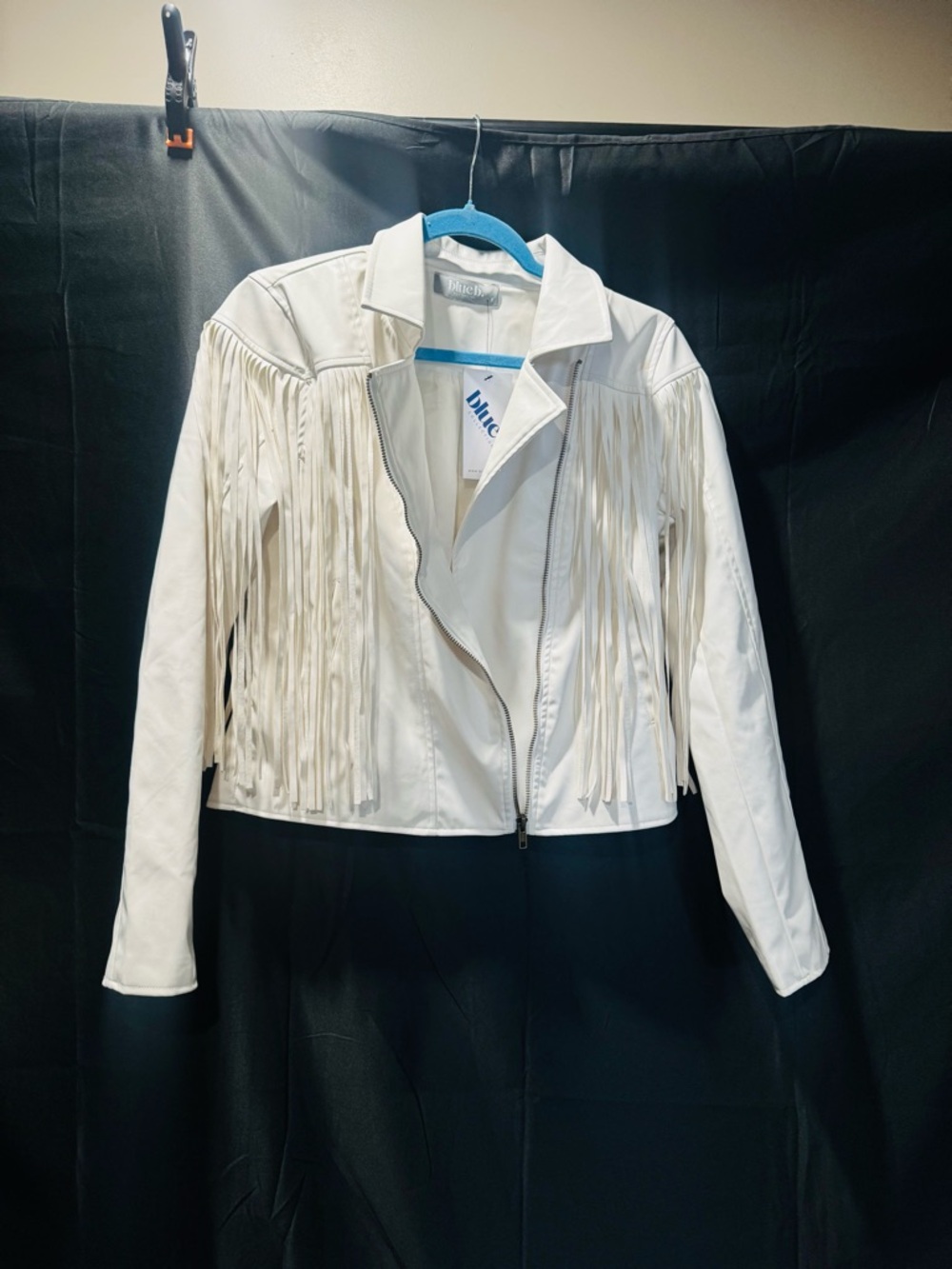 Women's White Fringed Bomber Jacket - Modern Western Style